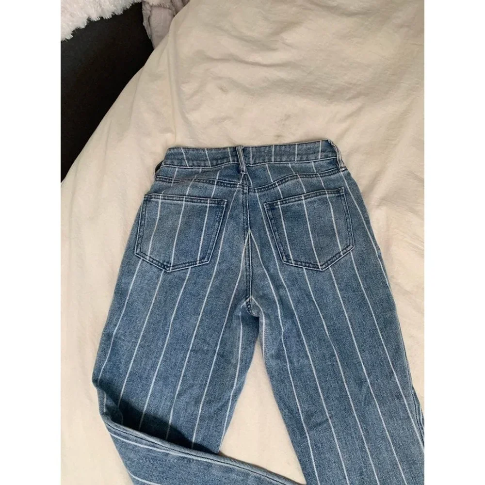 PacSun Mom jeans window pane striped cropped 23 straight - Picture 12 of 12